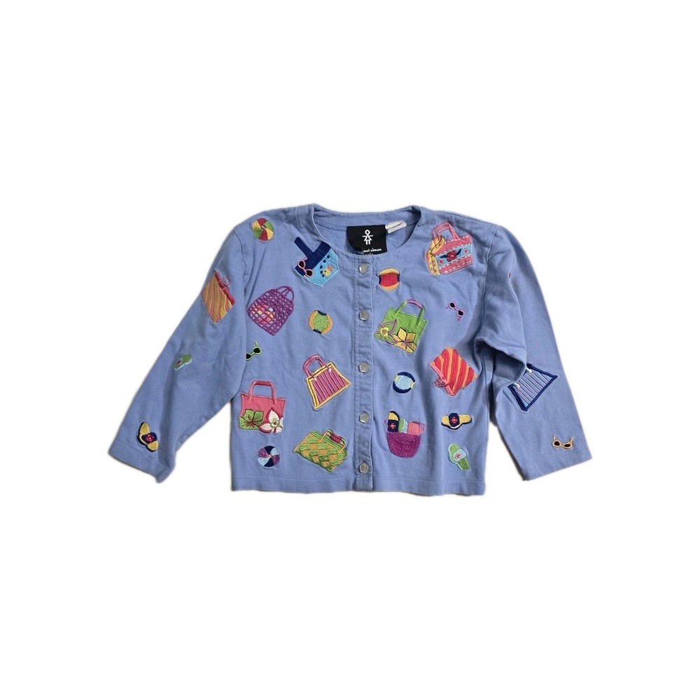 Michael Simon Girls Cardigan 4-5  Blue Button Up Purses
